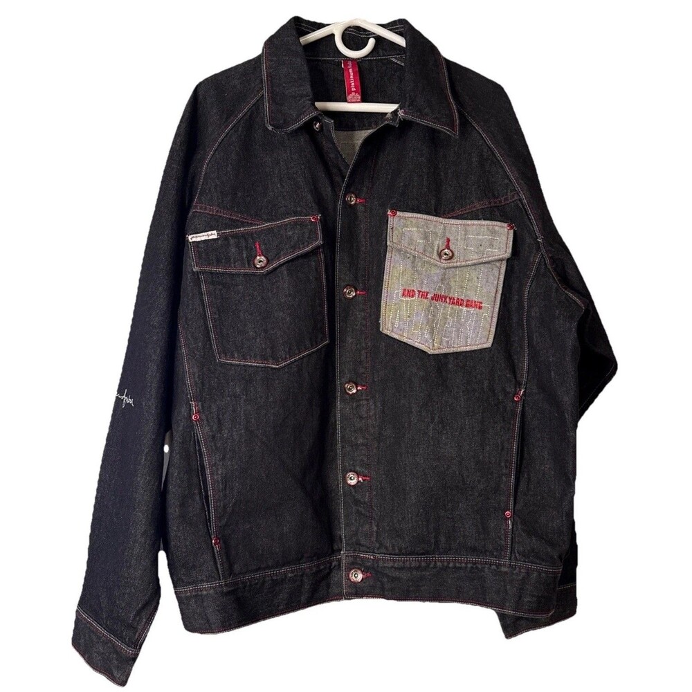 Fubu Platinum Fat Albert Denim Trucker Jacket Mens XL Football 90s Y2k Rare